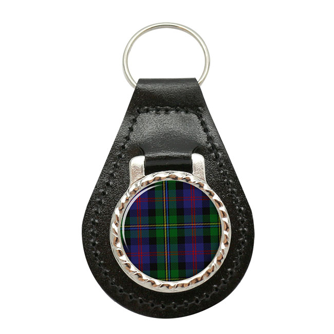 Malcolm Scottish Tartan Leather Key Fob