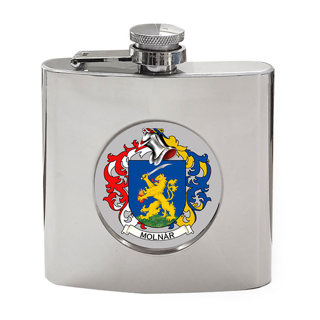 Molnár (Hungary) Coat of Arms Hip Flask