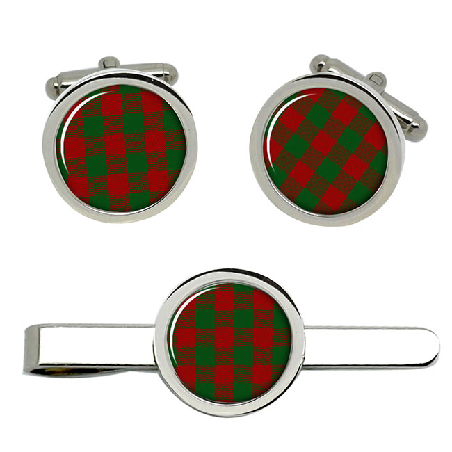 Moncreiffe Scottish Tartan Cufflinks and Tie Clip Set