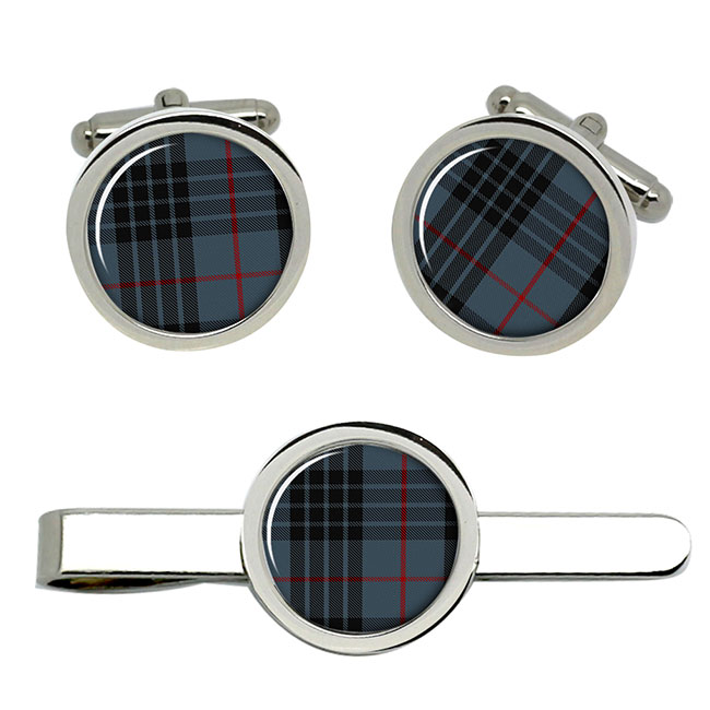 Morgan Scottish Tartan Cufflinks and Tie Clip Set