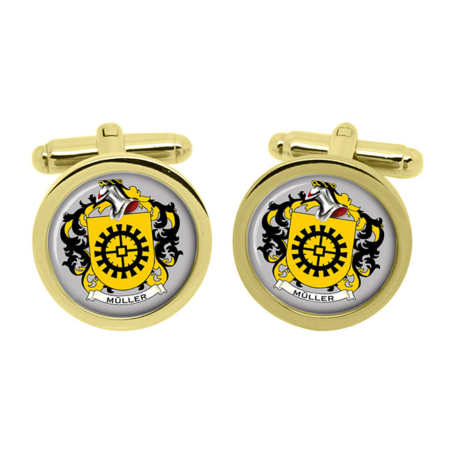 Müller (Swiss) Coat of Arms Cufflinks - Family Crests