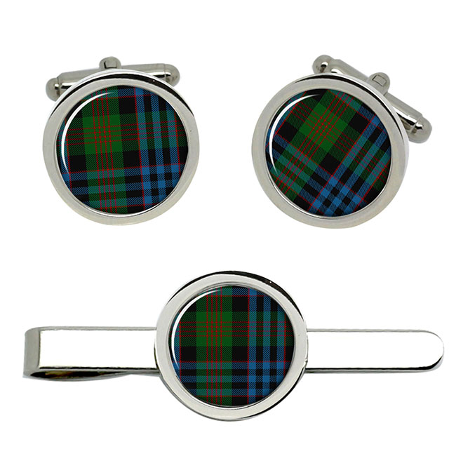 Newlands Scottish Tartan Cufflinks and Tie Clip Set