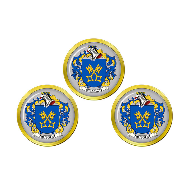 Nilsson (Sweden) Coat of Arms Golf Ball Markers - Family Crests