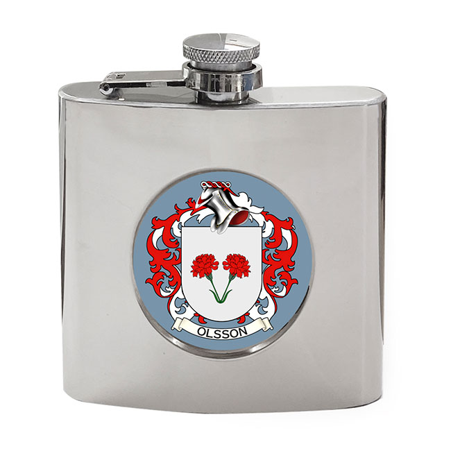 Olsson (Sweden) Coat of Arms Hip Flask