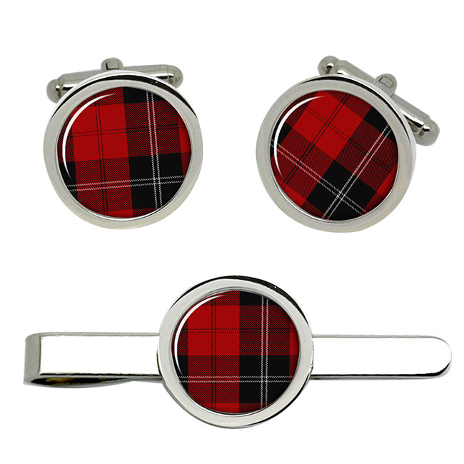 Ramsay Scottish Tartan Cufflinks and Tie Clip Set