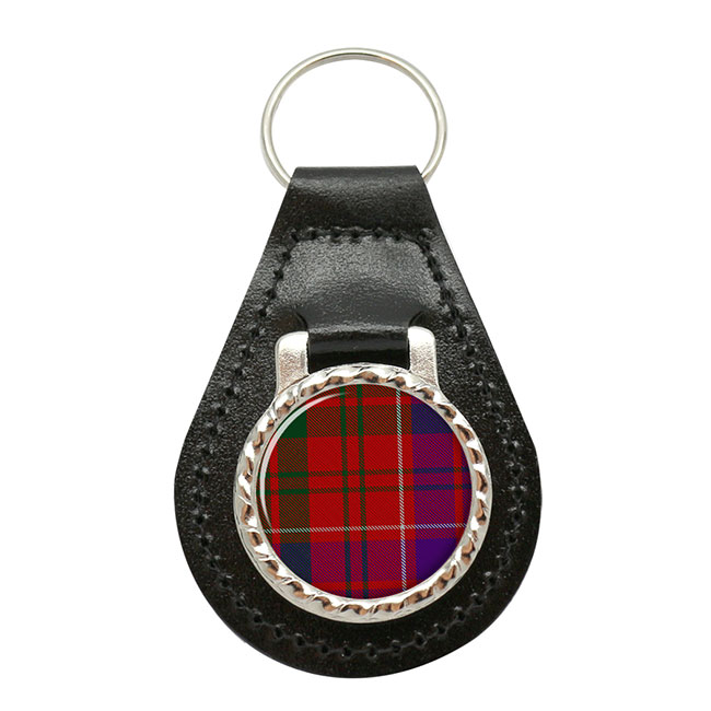 Ross Scottish Tartan Leather Key Fob