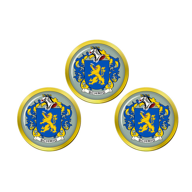 Schmid (Swiss) Coat of Arms Golf Ball Markers - Family Crests