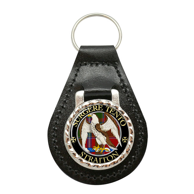 Straiton Scottish Clan Crest Leather Key Fob