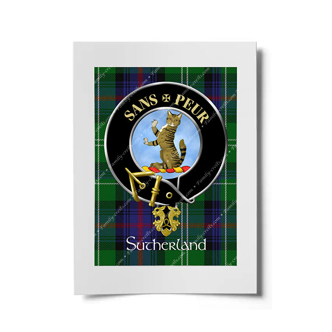 Sutherland Scottish Clan Crest Ready to Frame Print
