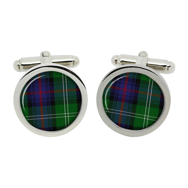 Sutherland Scottish Tartan Cufflinks in Box