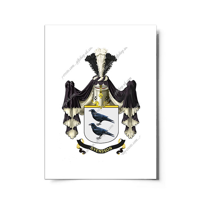 Svensson (Sweden) Coat of Arms Print