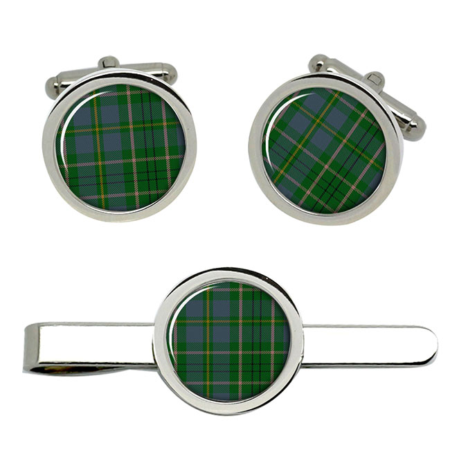 Taylor Scottish Tartan Cufflinks and Tie Clip Set