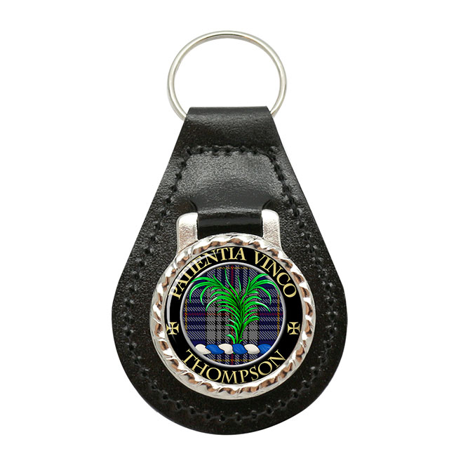 Thompson Scottish Clan Crest Leather Key Fob