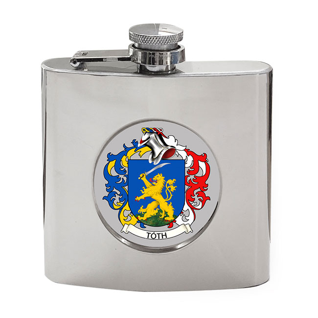 Tóth (Hungary) Coat of Arms Hip Flask