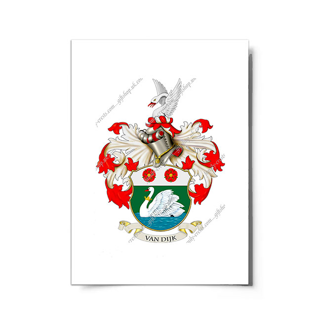 van Dijk (Netherlands) Coat of Arms Print