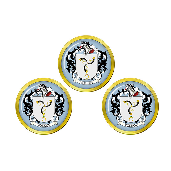 Volkov (Russia) Coat of Arms Golf Ball Markers - Family Crests