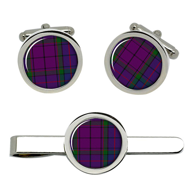 Wardlaw Scottish Tartan Cufflinks and Tie Clip Set