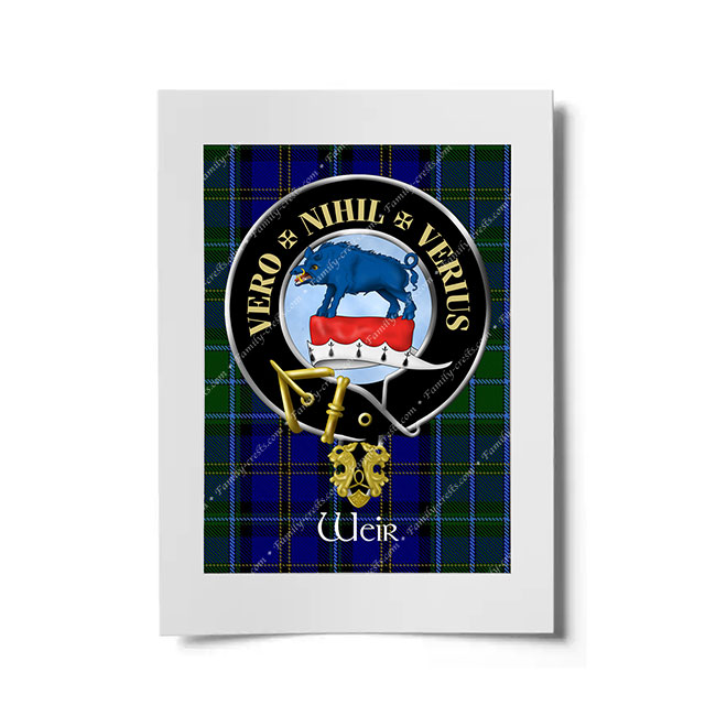 Weir Scottish Clan Crest Ready to Frame Print