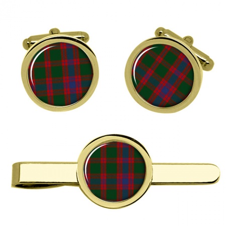 Logan Scottish Tartan Cufflinks and Tie Clip Set