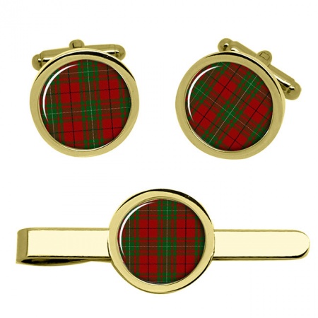 MacAulay Scottish Tartan Cufflinks and Tie Clip Set