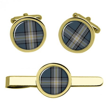 Macdowall Scottish Tartan Cufflinks and Tie Clip Set