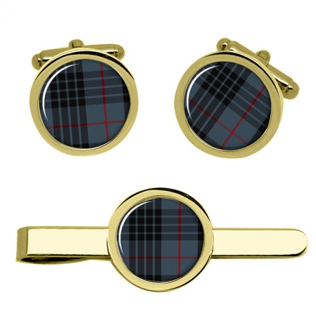 Mackay Scottish Tartan Cufflinks and Tie Clip Set