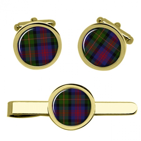 MacLennan Scottish Tartan Cufflinks and Tie Clip Set