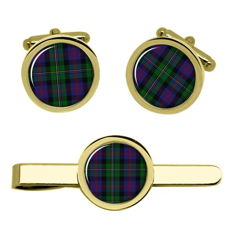 Malcolm Scottish Tartan Cufflinks and Tie Clip Set