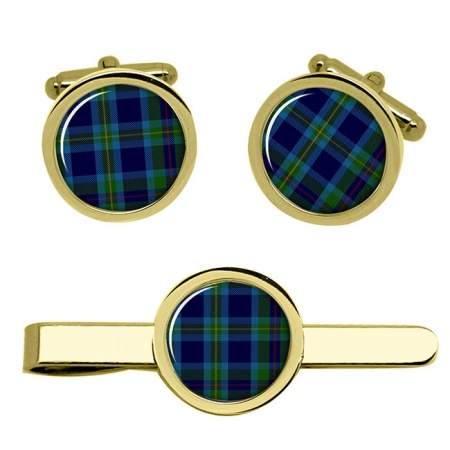 Miller Scottish Tartan Cufflinks and Tie Clip Set