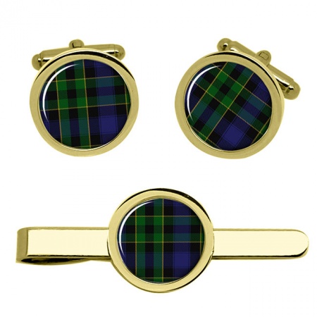 Mowat Scottish Tartan Cufflinks and Tie Clip Set