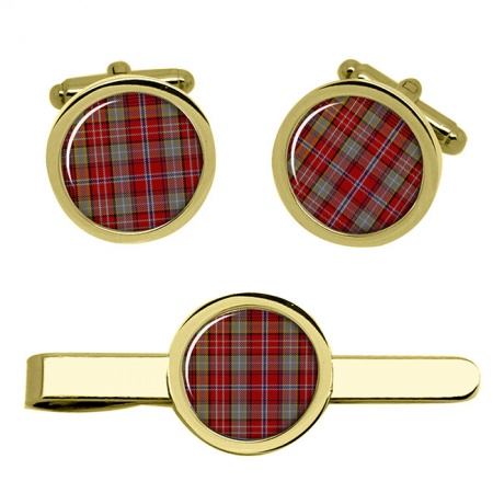 Ogilvie Scottish Tartan Cufflinks and Tie Clip Set