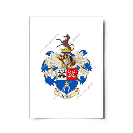 Popov (Russia) Coat of Arms Print