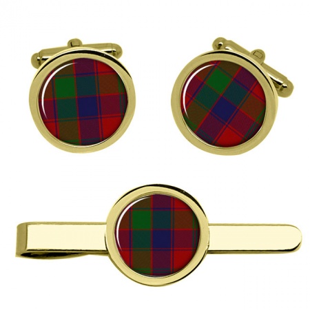 Robertson Scottish Tartan Cufflinks and Tie Clip Set