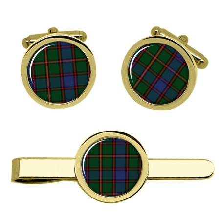 Skene Scottish Tartan Cufflinks and Tie Clip Set