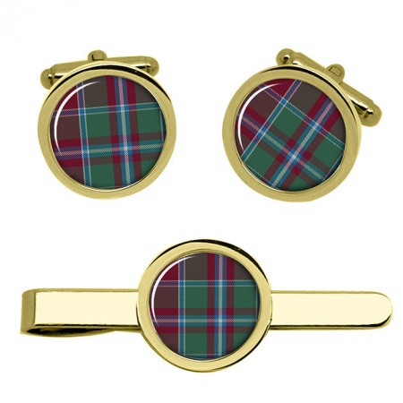 Spence Scottish Tartan Cufflinks and Tie Clip Set