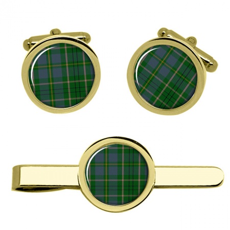 Taylor Scottish Tartan Cufflinks and Tie Clip Set