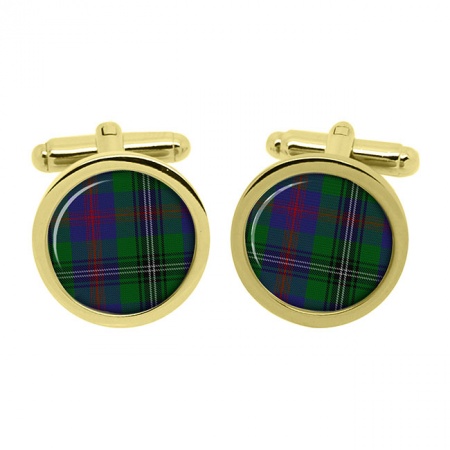 Wood Scottish Tartan Cufflinks in Box